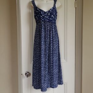 Max studio mixed floral/ dots pattern blue m